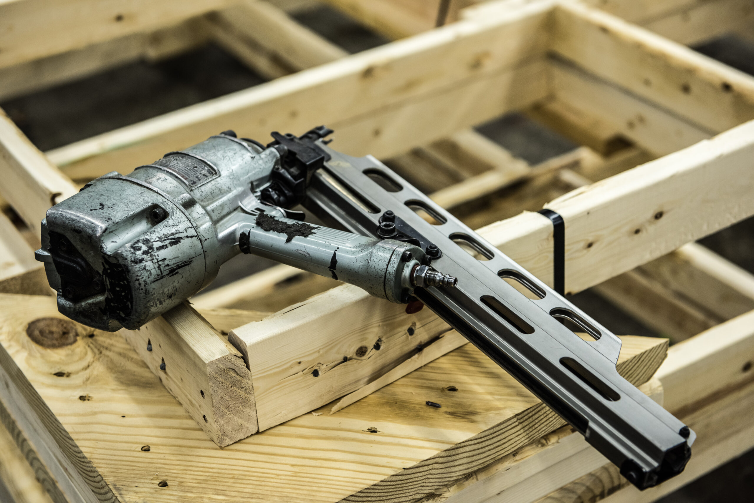 Wooden crate structures and machinery