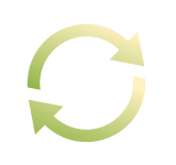 Green circular arrow symbol indicating continuous cycle