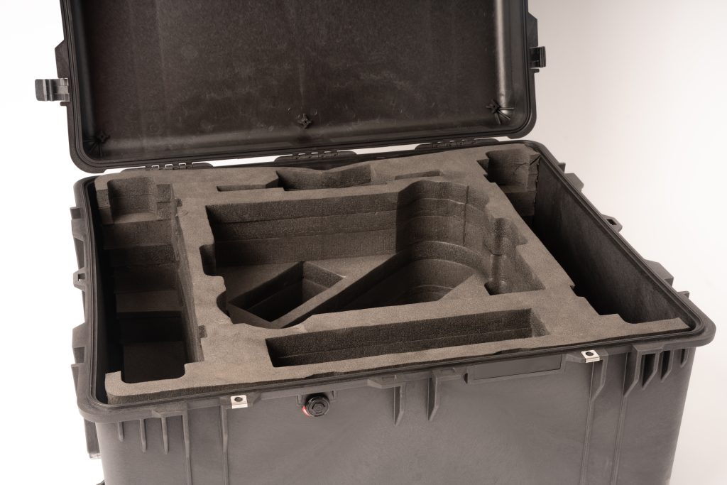 Open protective carrying case with foam insert